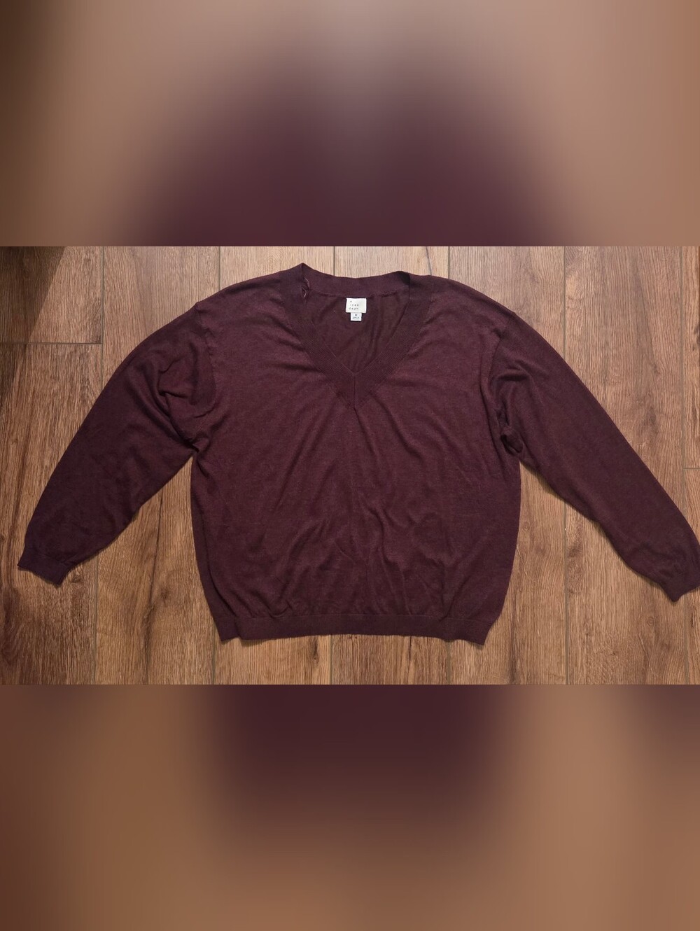 a new day Women's V-Neck Sweater in Burgundy Plum